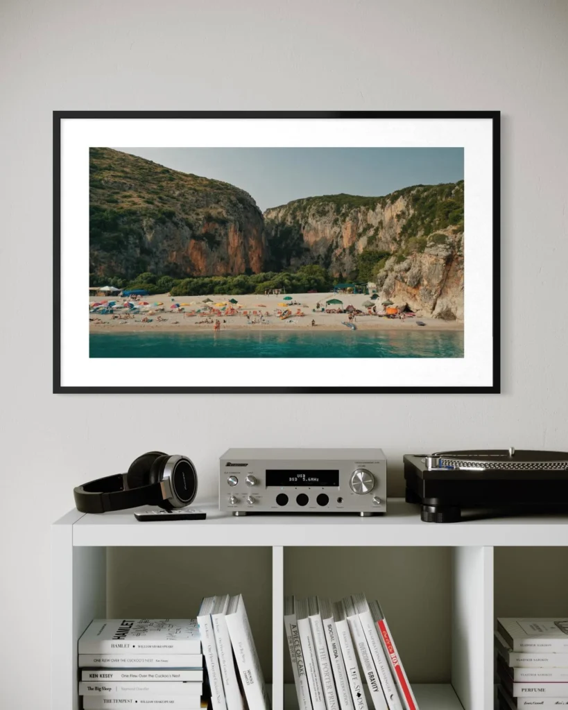 Framed Vlora print by Altin Serani on a wall