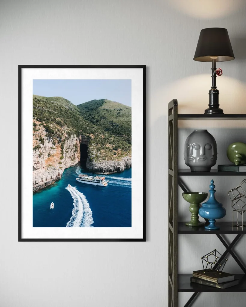 Framed Vlora print by Altin Serani on a wall