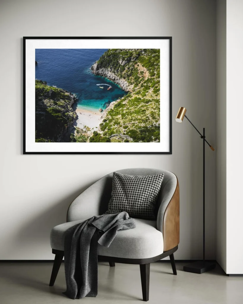 Framed Vlora print by Altin Serani on a wall