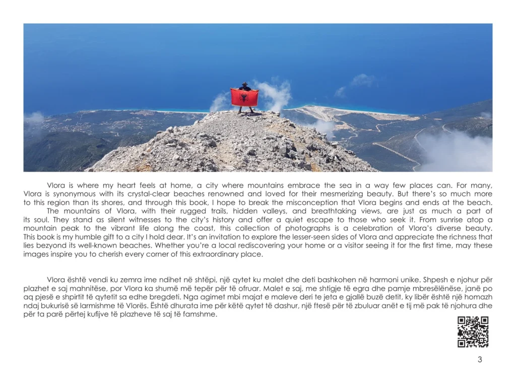 Page from the Vlora photo album: hiking in the mountains of Vlora