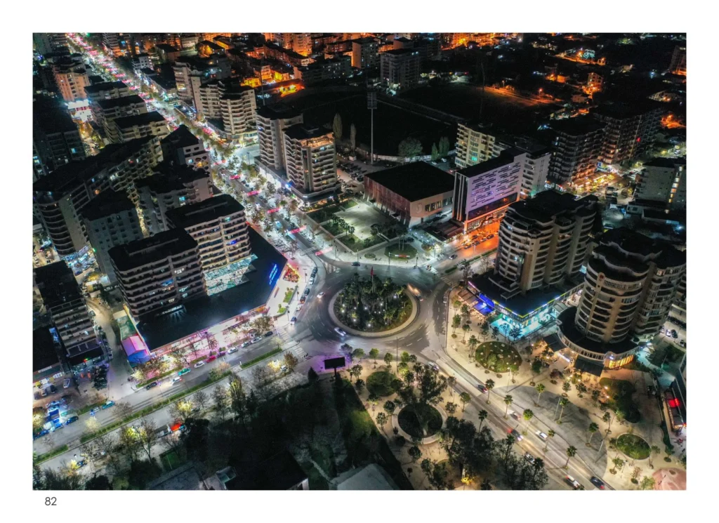 Page from the Vlora photo album: Vlora city at night